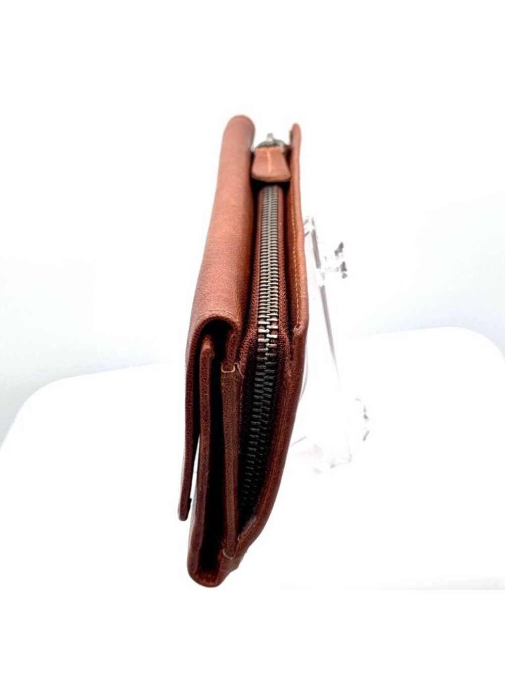 Spikes & Sparrow Genuine Leather Camel Color Wallet Tri-Fold RFID CC Protection - Picture 6 of 16